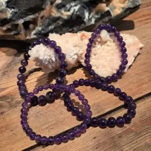 Kogel armband Amethist 10 mm